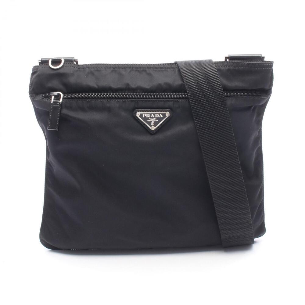 Prada Vela Tessuto Messenger Crossbody Bag Black